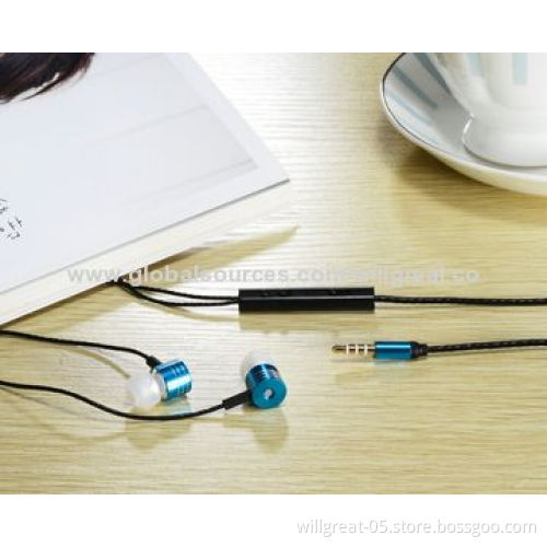 Earphone with remote control, works with Apple/Samsung, Huawei and HTC mobile phones